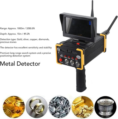 Ciciglow Draagbare metaaldetector, zeer nauwkeurige, goud- en zilverdetector met scherm voor metaaldetectie (EU-stekker 100-240 V)