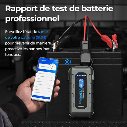 2-in-1 Auto Starthulp – Jumpstarter – Startbooster – Accutester – Powerbank – 2200A Piekstroom – Geschikt voor 12V Voertuigen tot 8L Benzine/6L Diesel