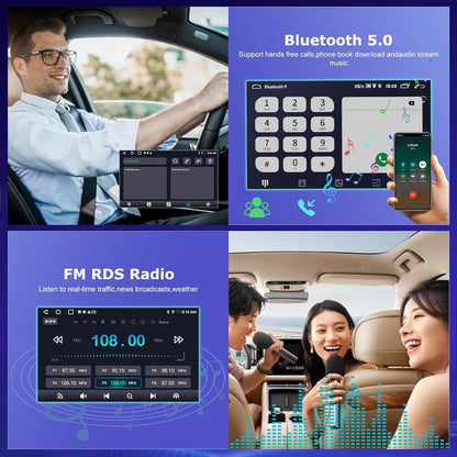 2G+64G Android Car Radio for Toyota Yaris 2005-2011, 9 Inch Touchscreen Bluetooth Radio with Wireless Carplay & Android Auto/WiFi/GPS/EQ/FM RDS Radio+Backup Camera +Mic