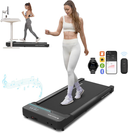 Loopband - Elektrische Loopband - Wandelpad - Wandel-Joggingmachine - met Helling - Ruimtebesparend - 2.25 pk - LED-display - Instelbare Snelheid - 12 km/u - voor Thuis - Onder het Bureau - 123 x 52 x 13 cm - Zwart