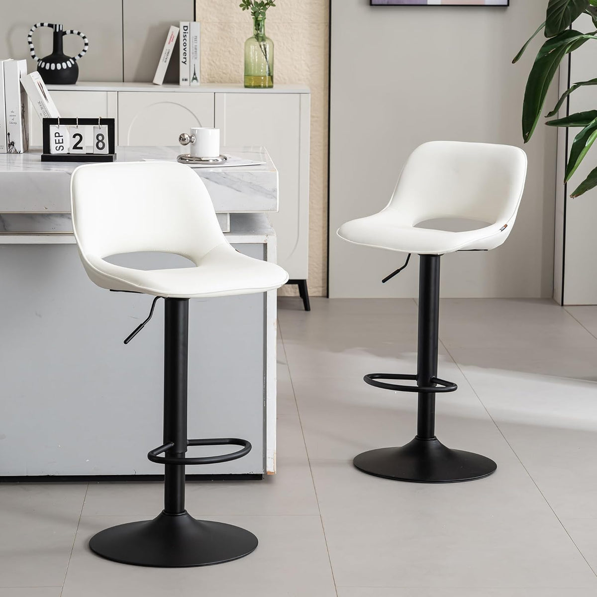 YOUNIKE Bar stool set of 2 white - QUORE