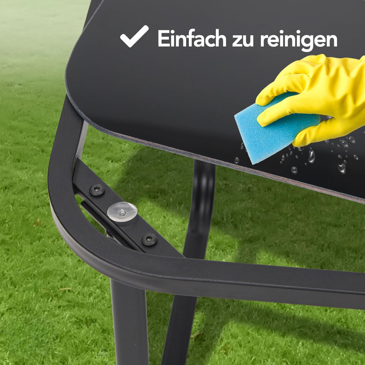 Brixy Tuinset - Loungeset - Tuinmeubelen - Tuinbank - Tuinstoelen - Tuintafel - Glazen blad - 4 Persoons - Zwart/Antraciet