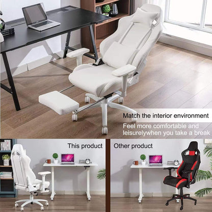 Gamingstoel, Bureaustoelen voor thuis, Ergonomische bureaustoel met voetensteun en lendensteun, Gamingstoelen voor volwassenen, Verstelbare bureaustoel met 360°- draaibare zitting voor mannen en