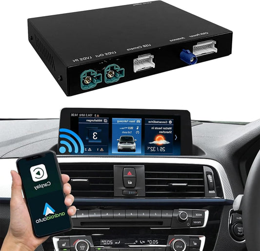 Road Top Wireless Carplay Android Car for BMW 1 2 3 4 5 6 7 M3 M4 M5 X1 X2 X3 X4 X5 X6 2017-2020 Year with EVO System,Support Navigation,Camera,Mirrorlink - QUORE