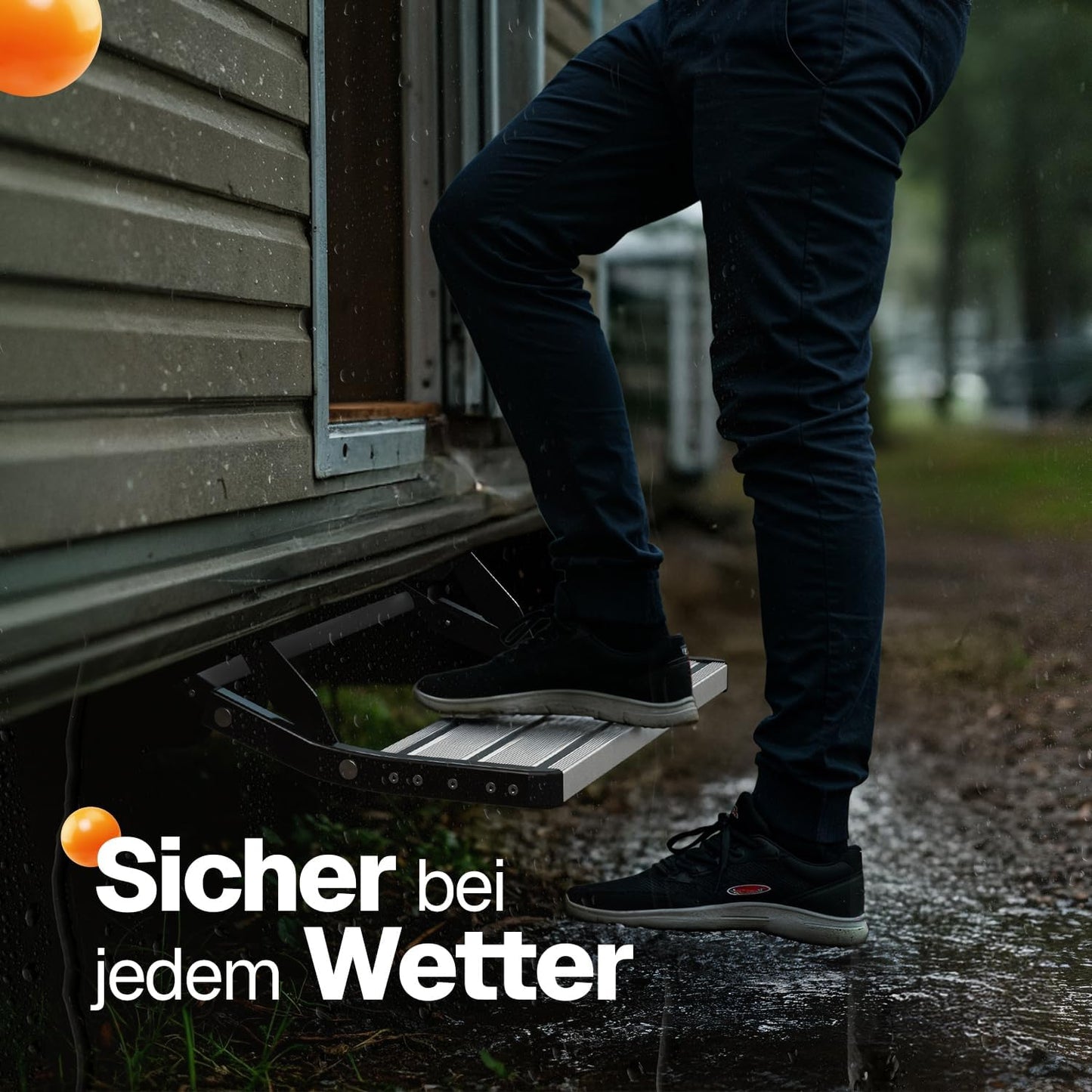 Dubbele opstaptrede, 2 treden voor caravans, 60 x 21 x 29 cm, stabiele aluminium trap voor camper, antislip, weerbestendig, tot 200 kg, instaphulp camping