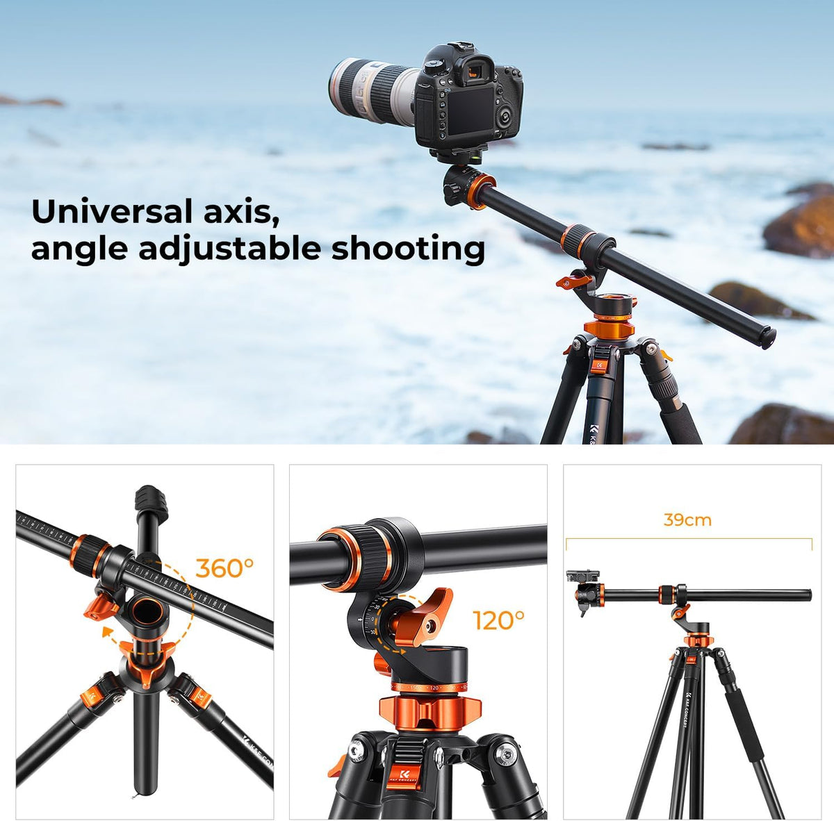 Camerastatief – Fotostatief – Tripod – Driepootstatief – 230 Cm Maximaal – Afneembare Monopod