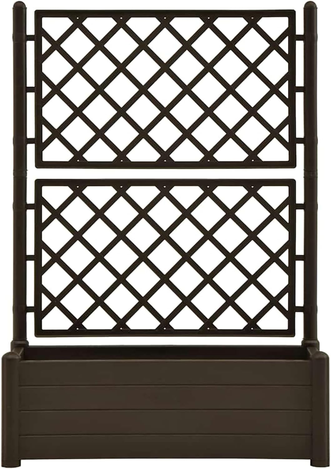Tidyard Planter with trellis garden fence frost and UV resistant trellis flower boxes climbing aid planter flower box flower box 100x43x142cm PP mocha - QUORE