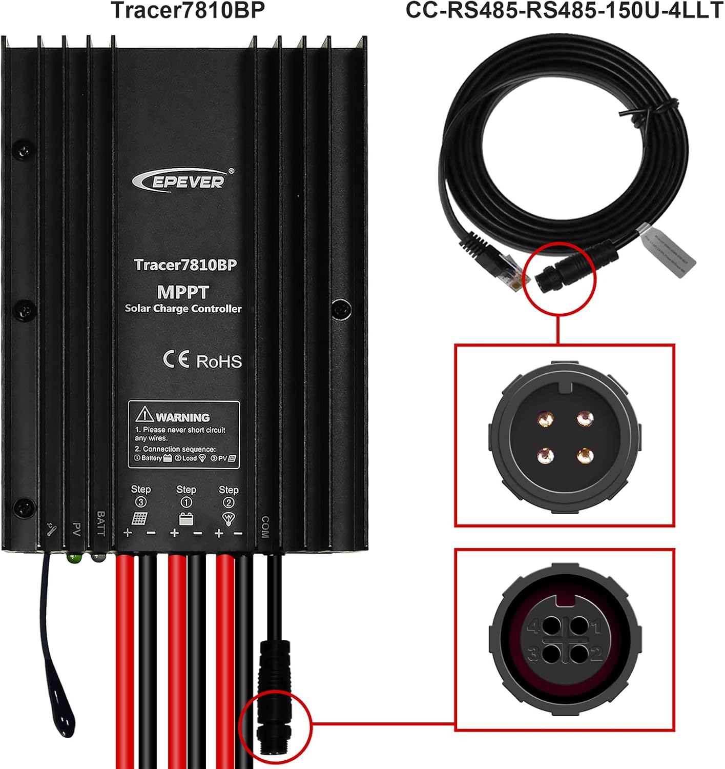 EPEVER MPPT Solar Laadregelaar 30A 12V 24V Auto IP67 Waterdichte Max PV 100V Zonnepaneel Oplader Regulator Kit voor verzegelde Gel Overstroomde Lithium Gebruiker (MPPT 30A+MT50+RS485)