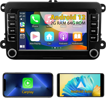 Autoradio – Headunit – Multimedia Systeem – Navigatiesysteem – Touchscreen – Android 13 – 7 Inch 1080p HD Scherm – Draadloze CarPlay & Android Auto