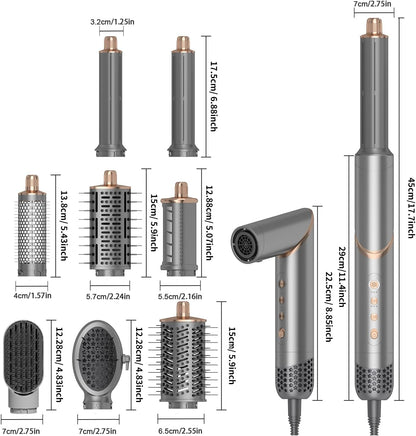 8-In-1 Haarstyler – Föhnborstel, Airstyler, Multistyler, Krulborstel – Automatische Krulfunctie – 3 Warmtestanden Met Koele Luchtstand