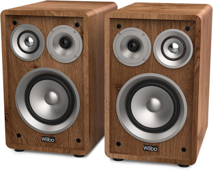 HiFi-luidsprekers – Luidsprekers – Speakers – Stereospeakers – Studio Monitoren – Walnoot Uitvoering – 3-Weg Ontwerp – 100 W per Speaker