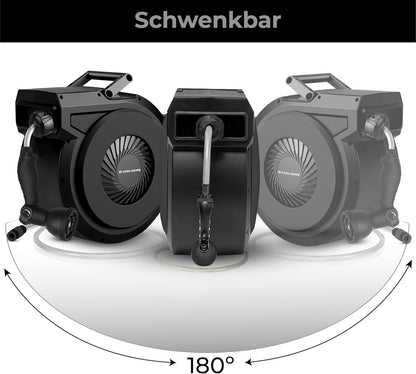 Slanghaspel – Tuinslanghaspel – Tuinslanghouder – Tuinspuit – Slangrol – 38+2 Meter Lengte – 180° Draaibaar Met Automatisch Oprolsysteem
