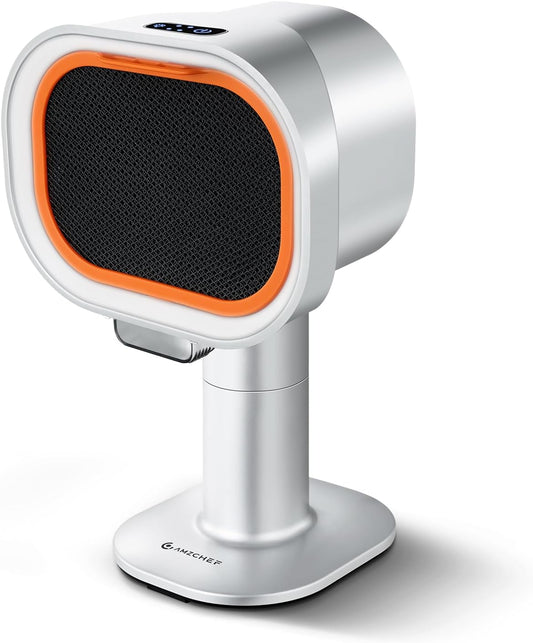 AMZCHEF Mobiele afzuigkap, telescopische hoogte en 40° kanteling, installatievrije mini draagbare afzuigkap met 4 standen, geluidsarm, grootkaliber aluminiumfilter voor woning/camper, zilver
