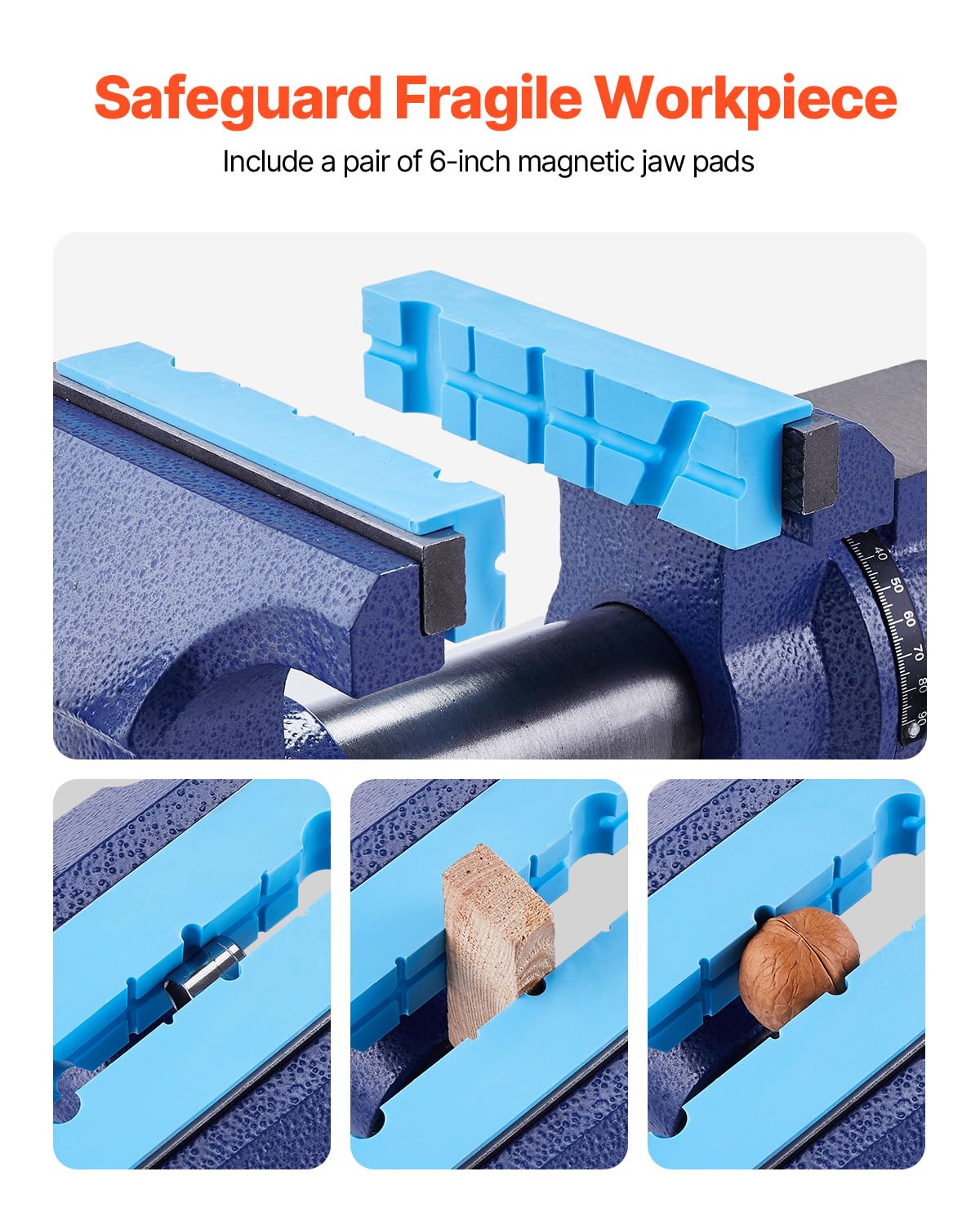 Bankschroef – Werkbankschroef – Bankschroefklem – Werkbankvijs – Heavy Duty Bankschroef – 6,5 Inch Bekkenbreedte – 360° Roterende Kop en Basis
