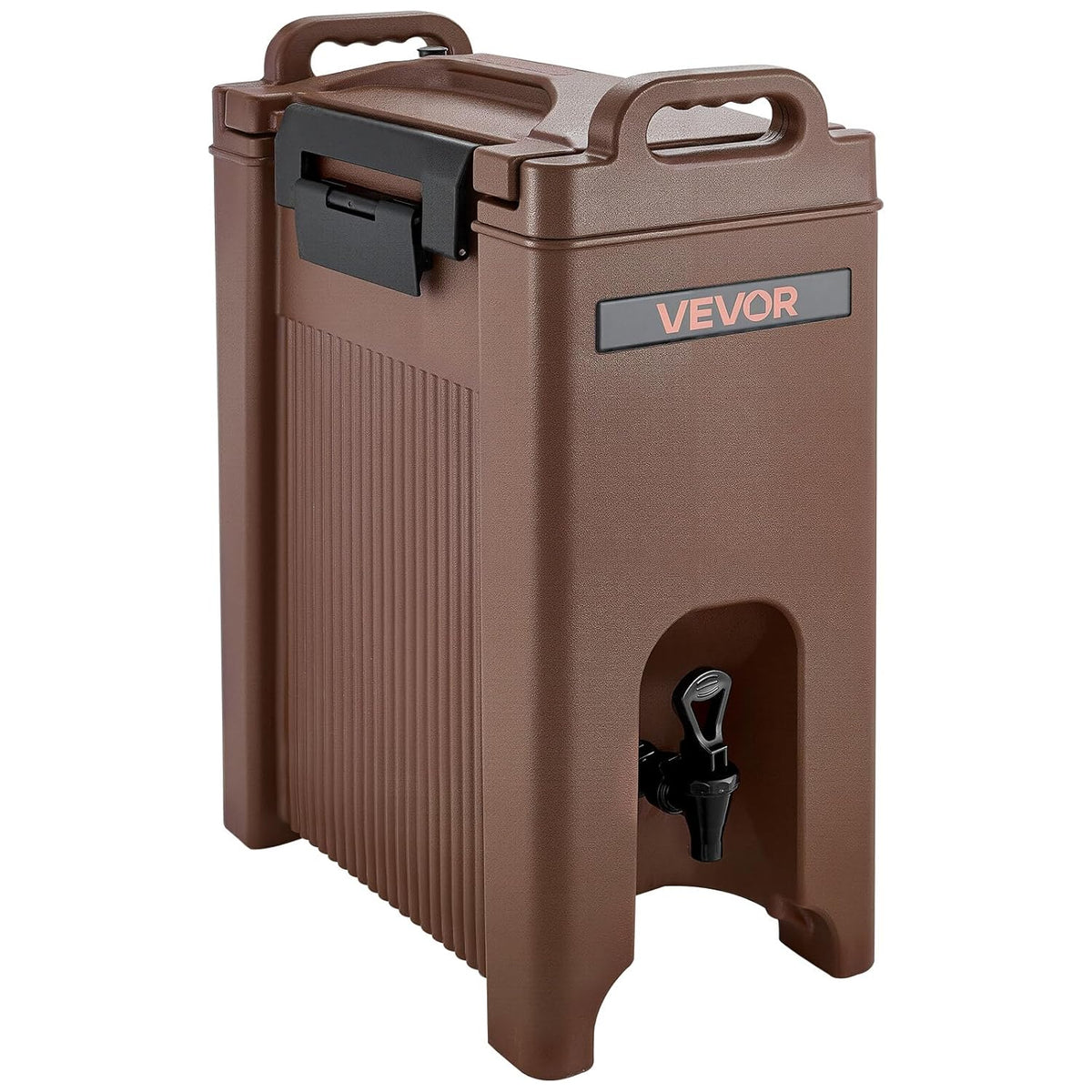 VEVOR Geïsoleerde drankdispenser, 19 l, warme en koude drankdispenser met tapkraan en handvat, voedselveilige thermische drankdispenser, koeler voor thee, koffie, water in cafés en restaurants, bruin