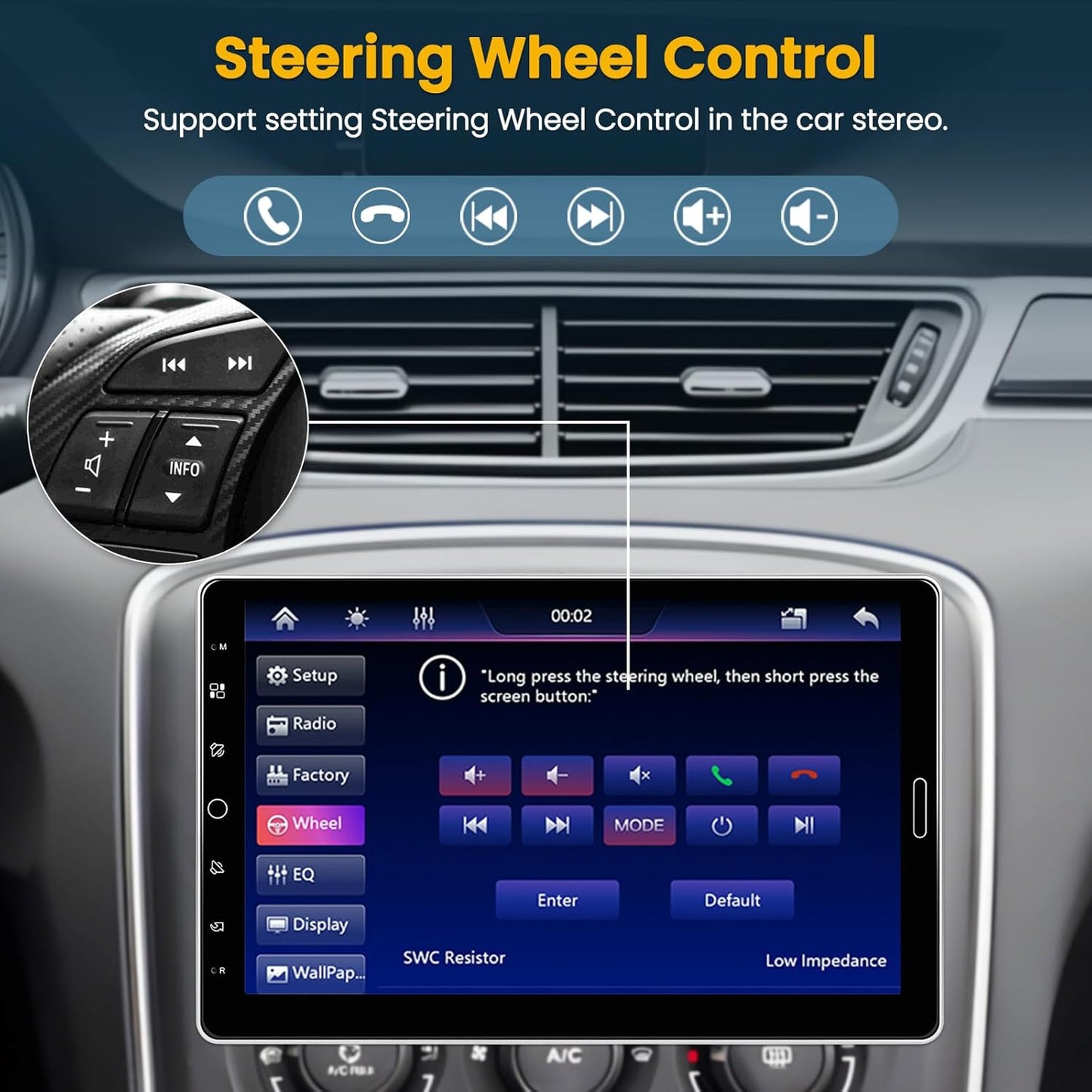 Hikity 1 Din Autoradio met 10,1 inch IPS draaibaar touchscreen, Bluetooth 5.2 Wireless Carplay Andriod Auto FM AM RDS radio met USB AUX IN TF Card EQ SWC autoradio achteruitrijcamera Mirror Link DVR