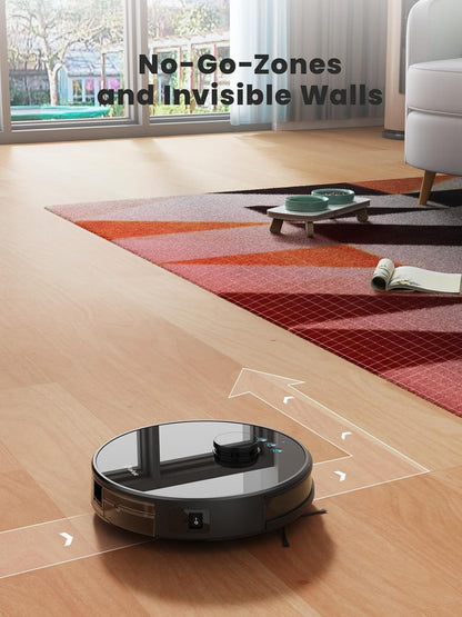 Robotstofzuiger – Robotstofzuiger Dweilrobot – Stofzuiger Robot – Automatische Stofzuiger – 2-in-1 Stofzuigen en Dweilen – 5500 Pa Zuigkracht – LiDAR Navigatie met Virtuele Zones