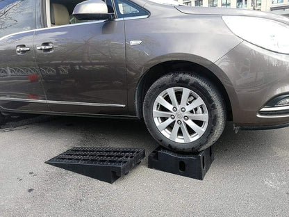 KATSU Kunststof autohellingen, extra breed afneembaar, 2 stuks zware garagehellingen voor het tillen van automobielvoertuigen, werkplaats, autoservice en reparatie 161921