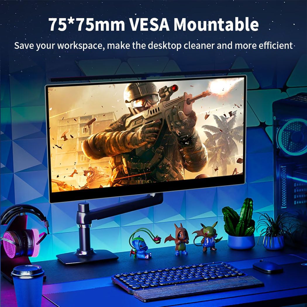 17.3 Inch 4K 120Hz Touch Screen Portable Monitor, 100% P3 Mobile Monitor, Glare Eye Care, Game Display, Support MPP Stylus USB C Mini HDMI for Game Console, Laptop, Mac, PC - QUORE