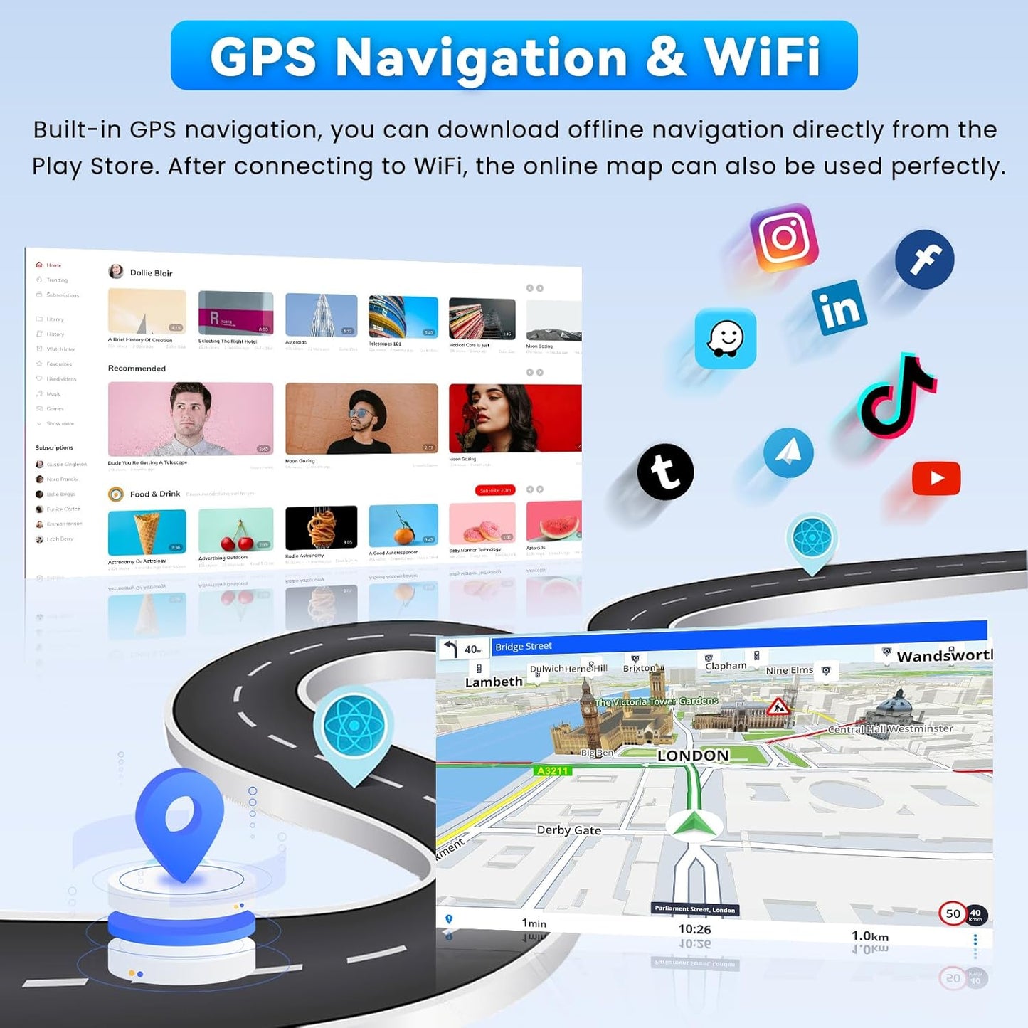 Roinvou 4+64G 2 DIN-autoradio voor Renault Clio 3 2008-2014 Draadloze Carplay Android Auto, Android 9 inch autoradio met touchscreen MirrorLink Bluetooth WiFi GPS 32EQ RDS/FM SWC Camera