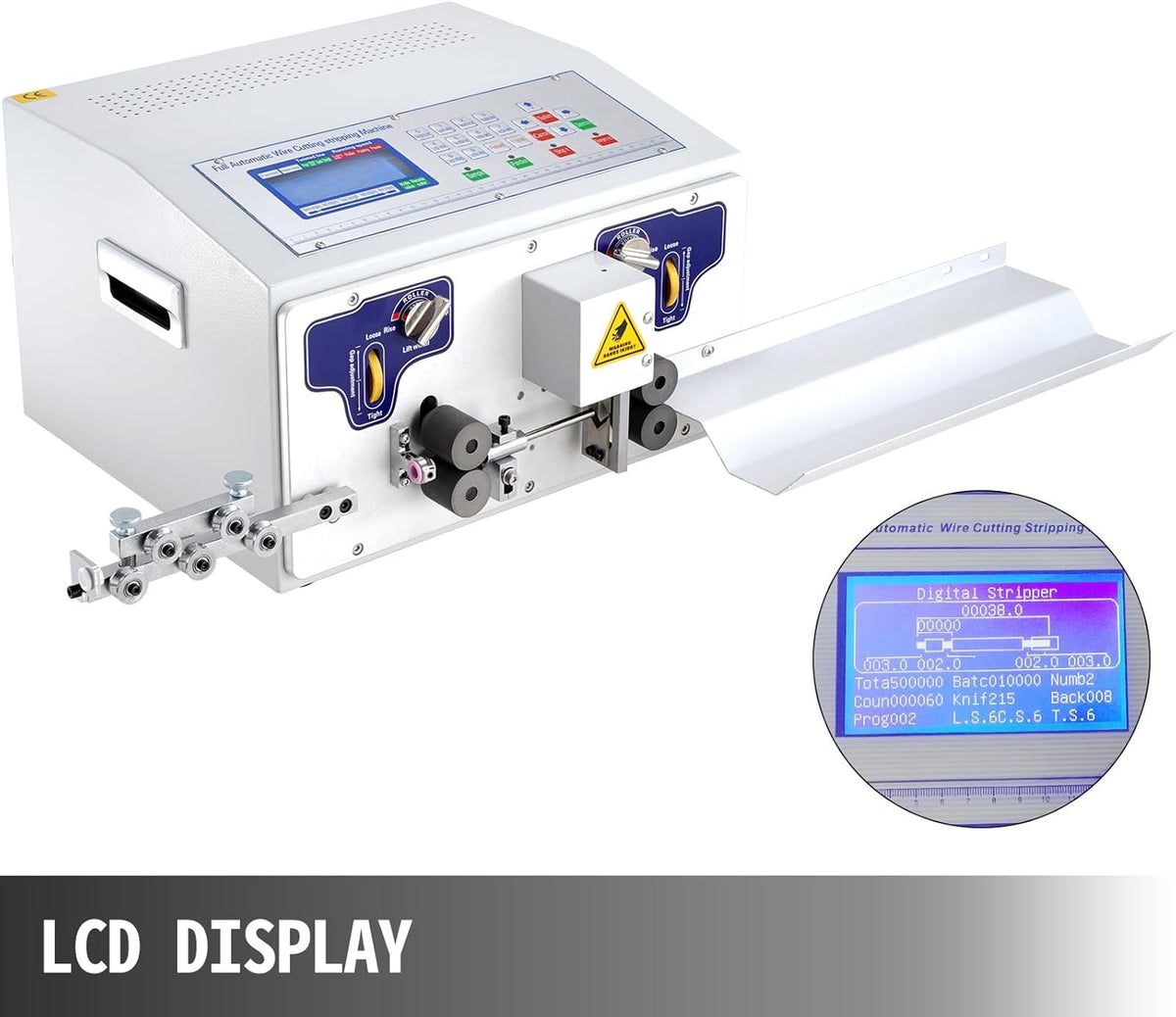 VEVOR Elektrische stripmachine, automatische stripmachine SWT508-JE Microcomputergestuurd LCD-display voor het verwerken van draden inclusief PVC/Teflon/siliconen kabels