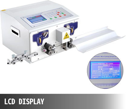 VEVOR Elektrische stripmachine, automatische stripmachine SWT508-JE Microcomputergestuurd LCD-display voor het verwerken van draden inclusief PVC/Teflon/siliconen kabels