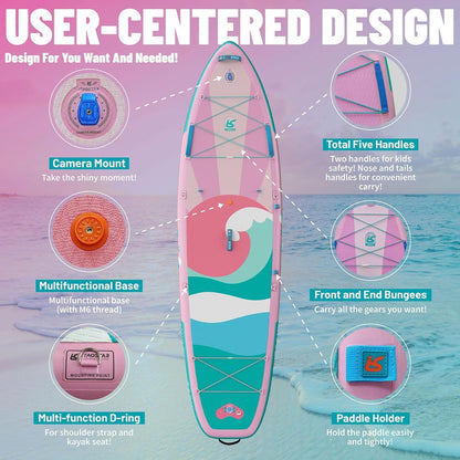 <font dir="auto" style="vertical-align: inherit;"><font dir="auto" style="vertical-align: inherit;">        SUP board for beginners, SUP board with seat, complete accessories, all-round surfboard for yoga, pink/orange/yellow       </font></font>