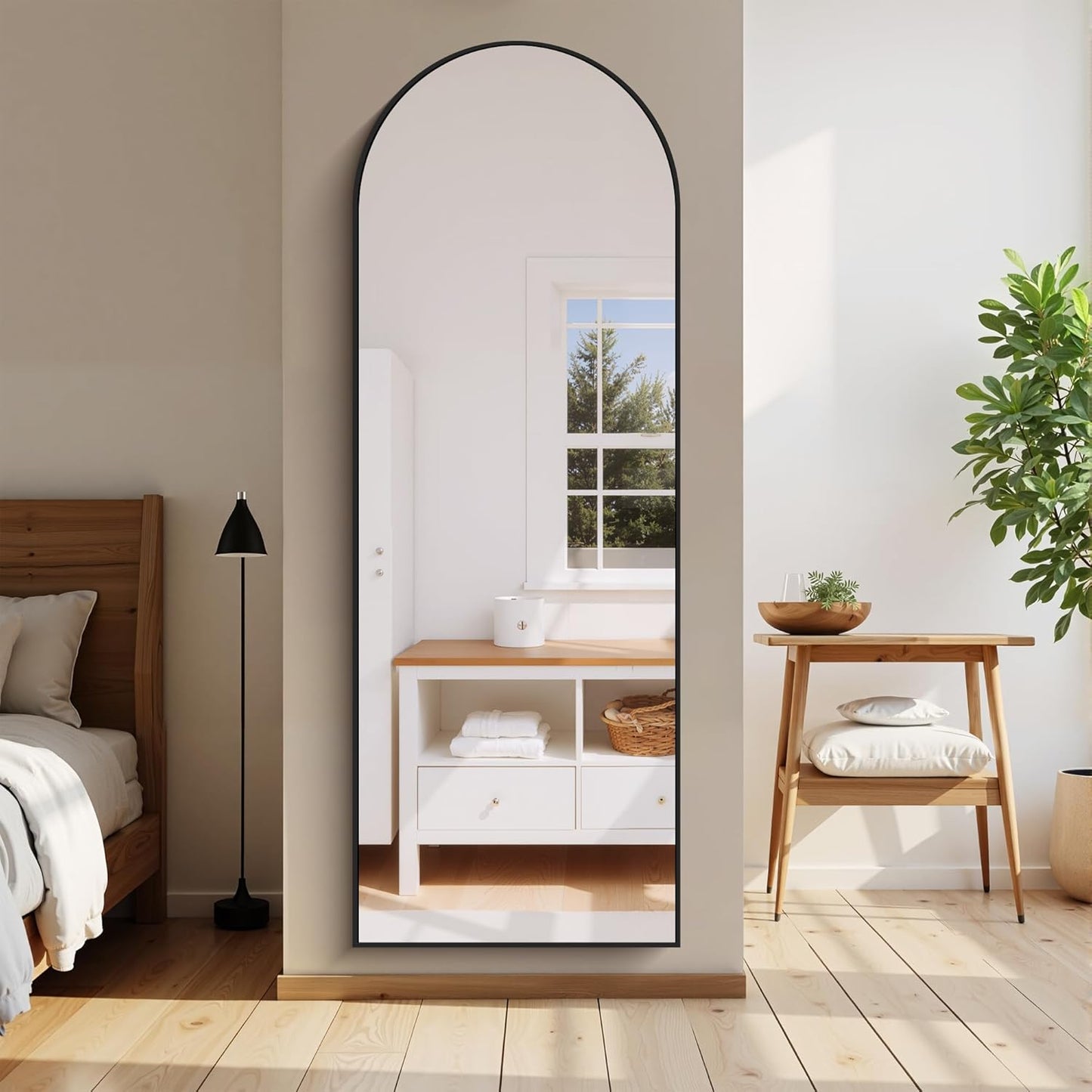Staande Spiegel – Passpiegel – Wandspiegel – Volledige Lichaamsspiegel – Vloerspiegel – XXL Formaat – Veiligheidsglas Met Matzwart Aluminium Frame