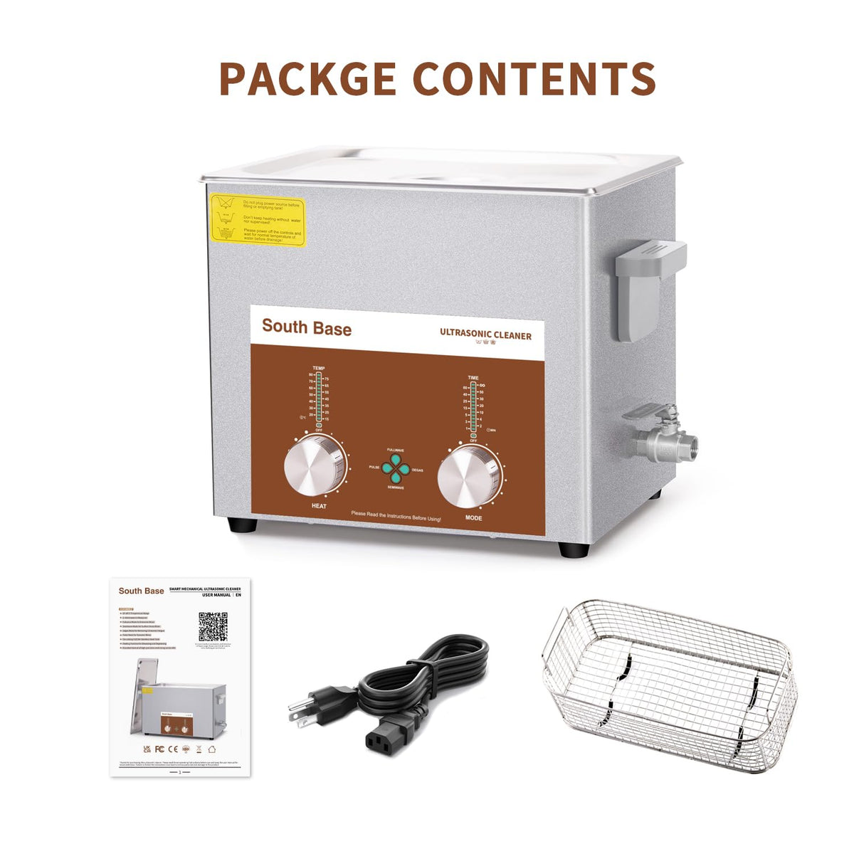 Ultrasone Reiniger – Ultrasoon Bad – Schoonmaakapparaat – Ultrasoonysteem – Ultrasoonmachine – 10 Liter Inhoud – Roestvrijstaal SUS304 – 33 & 40 kHz Frequentie – Instelbare Timer