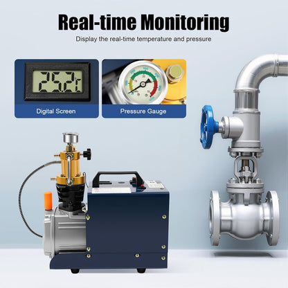 PCP Compressor Automatische luchtcompressorpomp, hogedruk luchtcompressor, cilinderinhoud 80 l/min, hogedrukluchtpomp, 30 MPA, hogedruk PCP-inflator