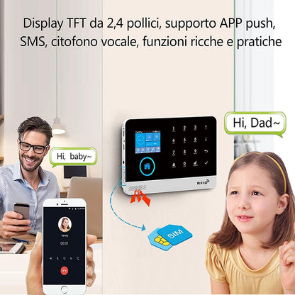 Draadloze alarmsysteem voor thuis, draadloze GSM-alarmset met sirene, PIR-bewegingsmelder, afstandsbedieningen, raam-/deursensor, ondersteuning voor 2G-SMS-Push (verpakking van 21)