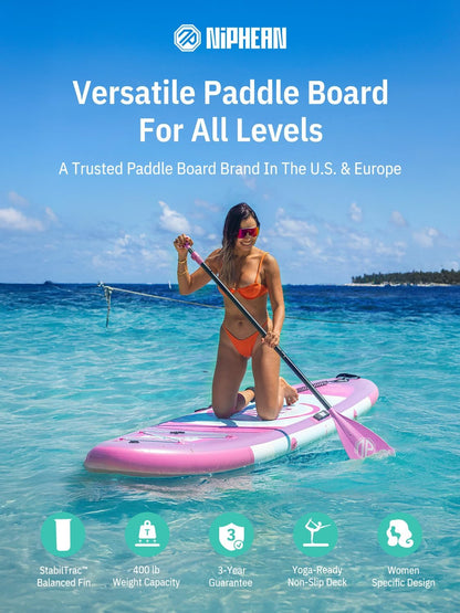 Niphean Opblaasbaar paddleboard met stabiele vleugel en duurzame SUP-accessoires, 10 'stand-up paddleboards voor volwassenen en jongeren, idee voor stand-up paddleboarden beginners, veelzijdig