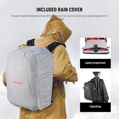 Camera-Rugzak – Cameratas – Fototas – Rollende Rugzak – Trolley – 2-In-1 Met Afneembaar Gevoerd Vak – Waterafstotend Nylon Met Regenhoes