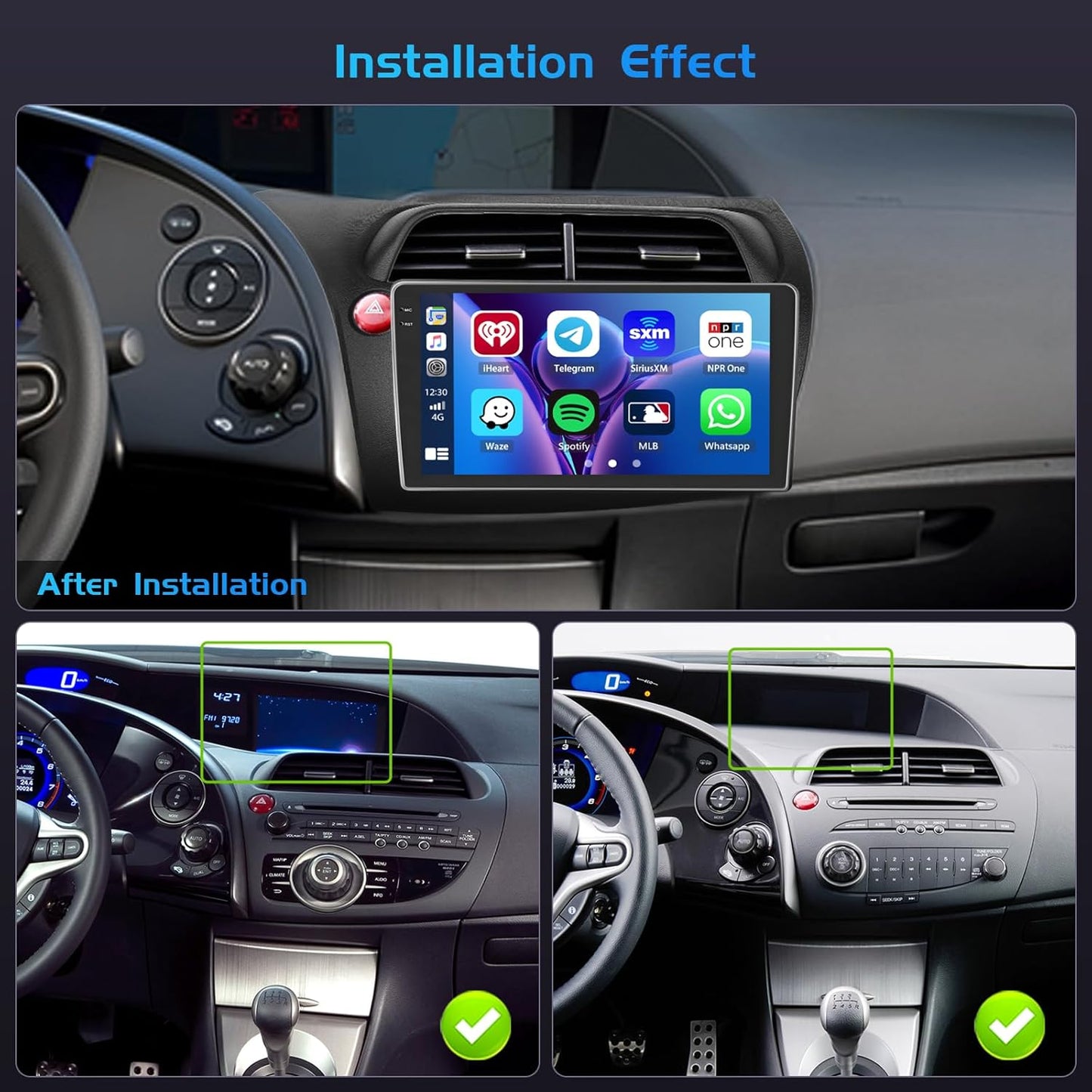 Autoradio – Multimedia Systeem – Navigatiesysteem – Auto Stereo – Dashboard Radio – 9-Inch In-Cell Touchscreen – Android 15 Met Draadloze CarPlay & Android Auto