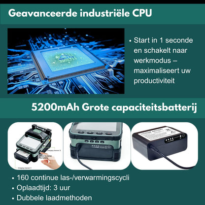 AI-6A+ Fusion Splicer Glasvezel Kit – Kernalignering, 6 Motoren, Ingebouwde OPM/VFL, 8s Splijten 18s Krimptijd, Glasvezel Spliceerapparaat Voor SM/MM/DS/NZDS Kabels