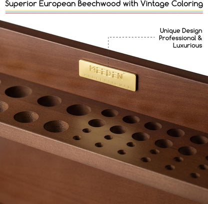 MEEDEN PRO Brush Holder, 2 Tier Wooden Brush Organizer for Large Capacity Art Supplies Storage for Computer, Crafts - QUORE