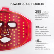 Lichttherapie - Rood Licht Therapie - LED-Therapie - LED-masker - Nabij-Infrarood Roodlicht - voor Gezicht - Flexibel Siliconen Lichttherapiemasker - voor Thuis - Gezichtsmaskers - Huidverzorging - Wit