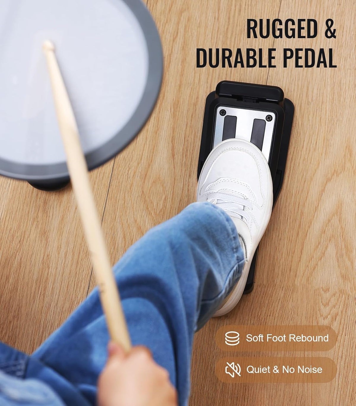 Elektronisch Drumstel – Elektrische Drumset – Drumkit – E-Drumstel – Oefendrumstel – Voor Beginners En Kinderen – 4 7-Inch Dubbellaagse Mesh-Pads – Opvouwbaar Compact Met USB MIDI En Powerbank-Compatible
