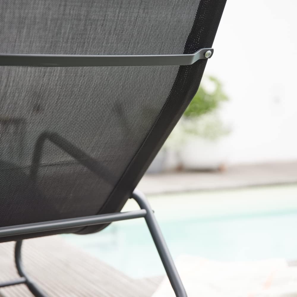 Siena Garden Relax ligstoel in zwart