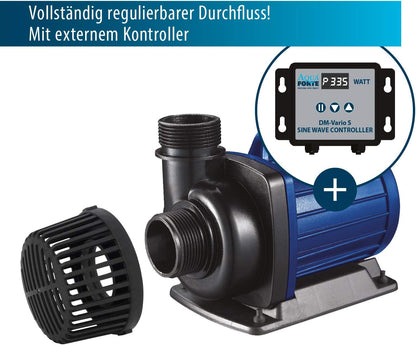AquaForte Filter-/vijverpomp DM-30.000 Vario S, 115-335W, opvoerhoogte 9,5 m, regelbaar met externe controller. Ideaal als vijverpomp of als beeklooppomp/watervalpomp