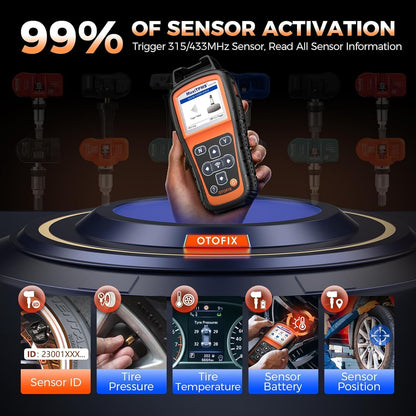 TPMS Tool – Banden Sensor Tester – TPMS Programmer – Banden Spanning Monitor – TPMS Resetter – Ondersteunt MX-Sensoren 315/433 MHz – Gratis Levenslange Wifi Updates - QUORE
