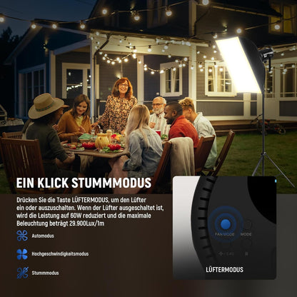 COB-led-videolamp 210 W – Studiolamp – Videolamp – Continuelicht – Fotolamp – Tweekleurig 2700K-6500K – 90.000 Lux/1 m, CRI/TLCI 97+