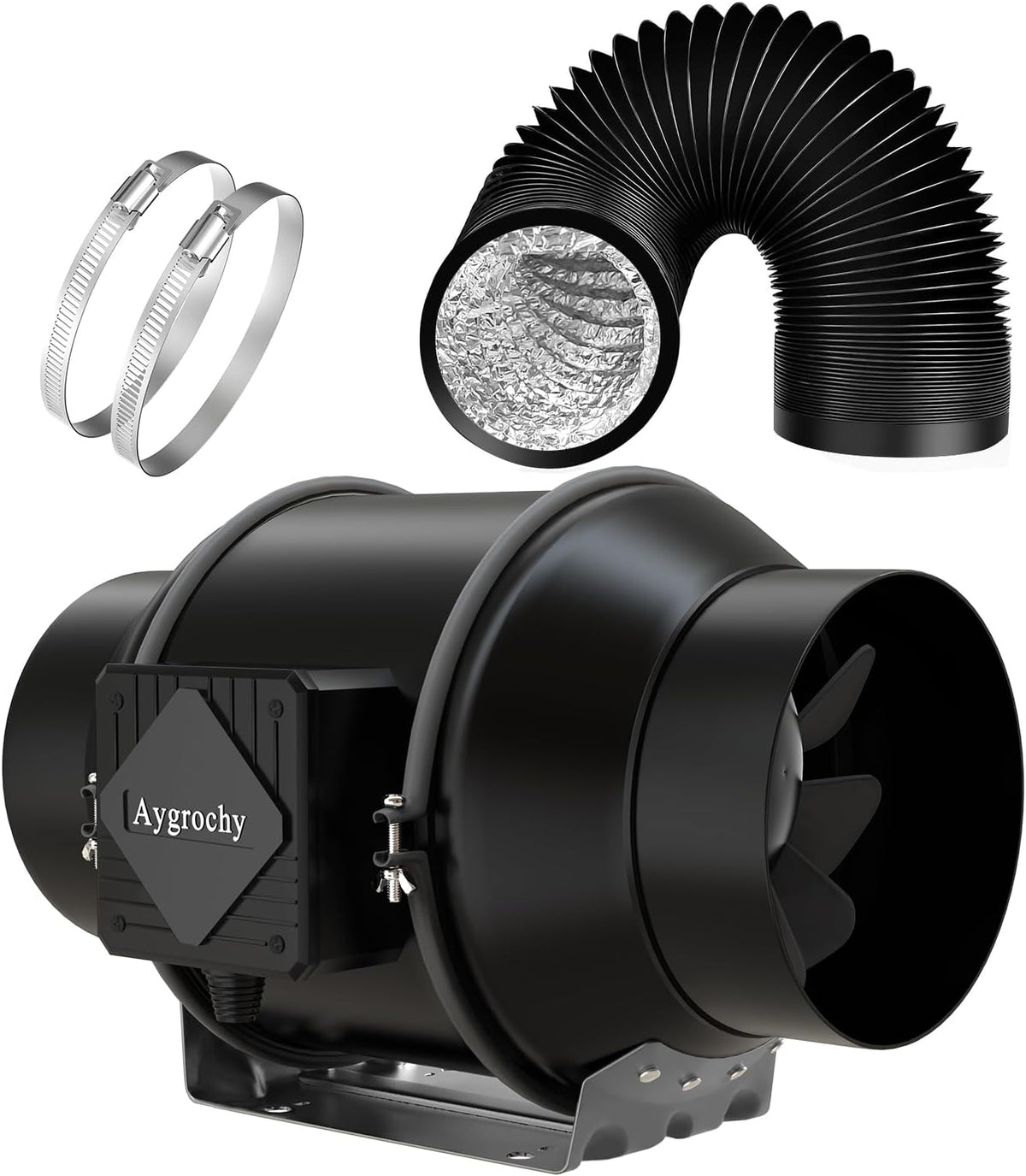 Buisventilator 150 mm – Afvoerventilator, Inline Ventilator, Kanaalventilator, Afzuigventilator – Traploos Regelbaar 0-100% – Energiezuinige EC-Motor