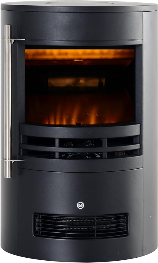 Elektrische Haard – Open Haard – Wandhaard – Staande Haard – Kachel – Sfeervol Vlameffect – 2 Warmtestanden 900/1800W – Compact 41x41x64,5 cm - QUORE