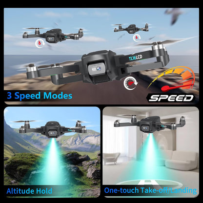 Drone met 4K Camera voor Volwassenen GPS Drone met LCD Afstandsbediening Follow Me Automatische Terugkeer 5G Langbereik Transmissie RC Quadcopter voor Beginners Een Knop Opstijgen Landen