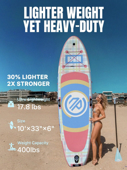 Niphean Opblaasbare paddleboard met (beginnervriendelijke) stabilTrac-vin en duurzame SUP-accessoires, 3 m, om op te staan, voor volwassenen en jongeren, veelzijdig voor yoga, cadeau-ideeën