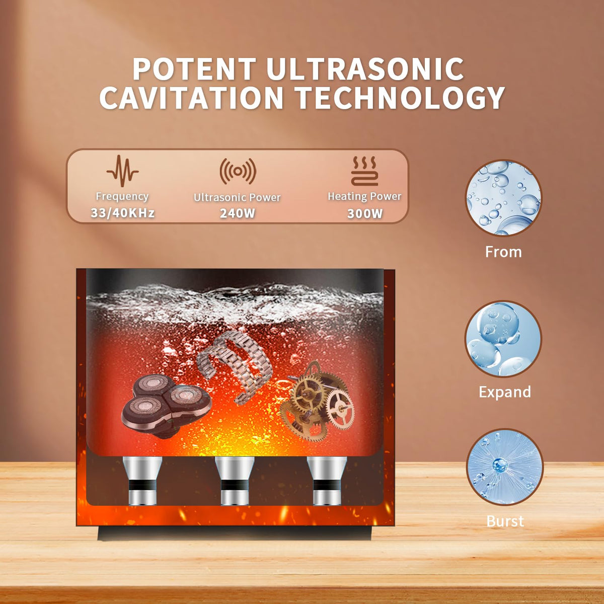Ultrasone Reiniger – Ultrasoon Bad – Schoonmaakapparaat – Ultrasoonysteem – Ultrasoonmachine – 10 Liter Inhoud – Roestvrijstaal SUS304 – 33 & 40 kHz Frequentie – Instelbare Timer
