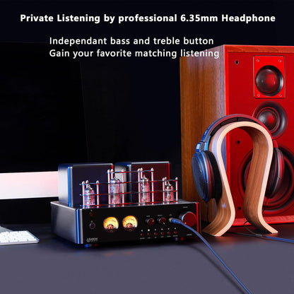 Juson Audio JTA50 Buisversterker Instapniveau Hifi-versterker met BT 5.0, afstandsbediening, AUX, COAX, Phono en USB-ingang, subwoofer uit, 2.1CH voor draaitafel (JTA50)