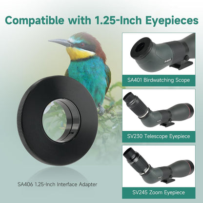 Svbony SA401 APO Spotting Scope, 25-75x100 Dubbele ED Objectieflens Apochromatisch FMC Spotting Scope, met SC001 WiFi Camera, SA405 1,25" Adapter, IPX6 Waterdicht, for Bird Watching Landscape