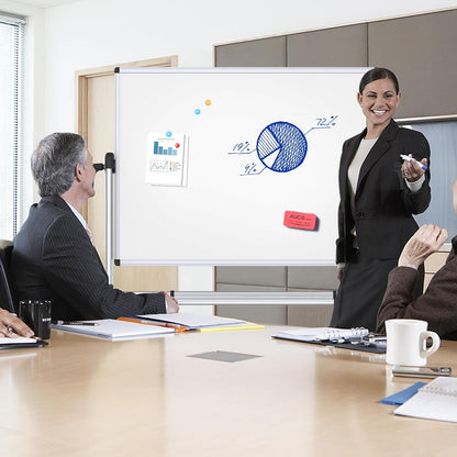 Viz-Pro, mobiel whiteboard, draaibaar, magnetisch, 1200 x 900 mm